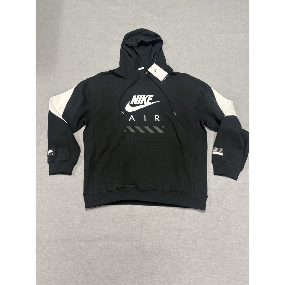 NEW Nike Air Sportswear Hoodie Black White Mens Medium Sweatshirt HJ0273-010 NWT